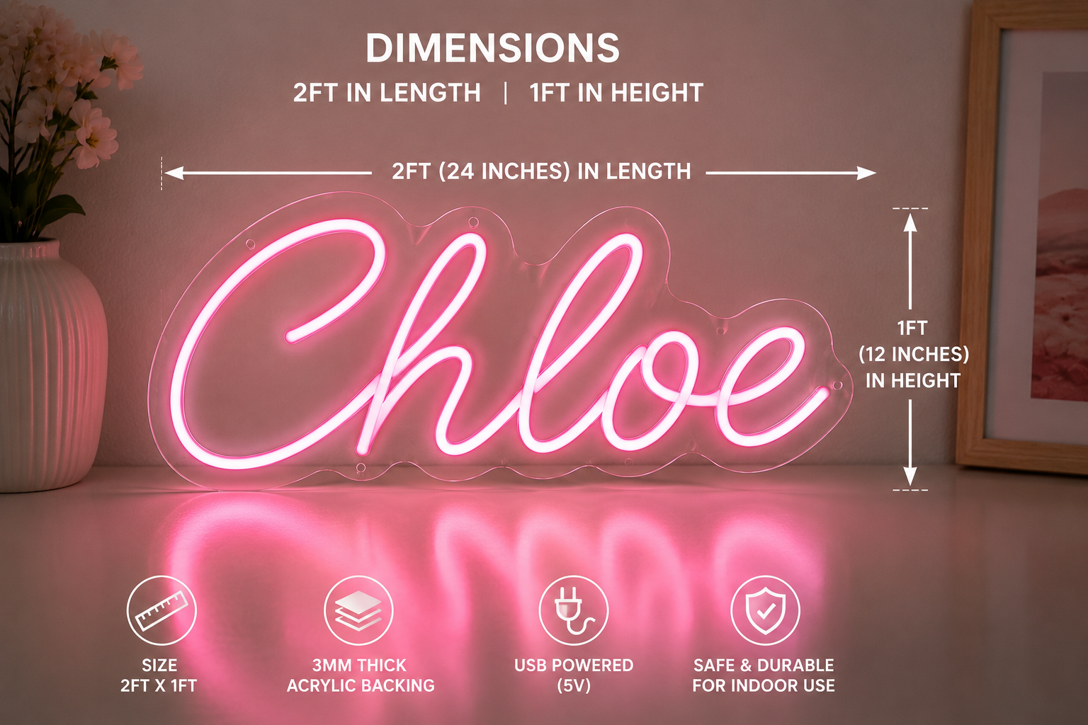 Custom LED Name Sign – Personalised Neon Light for Bedroom, Bar & Events