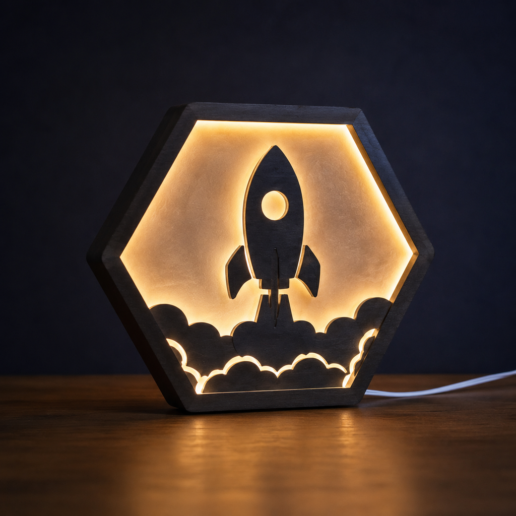 Custom 250mm LED Round Light Box – Personalised Bedroom & Gaming Room Sign