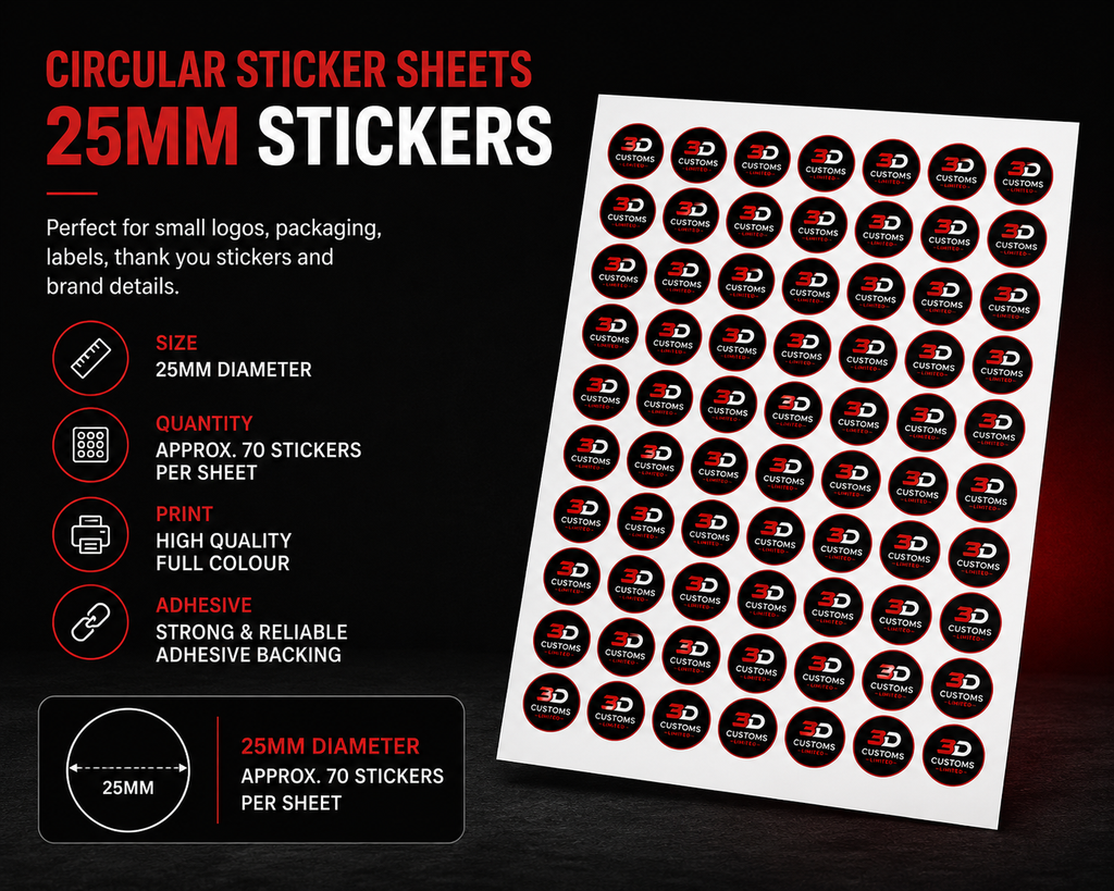 Custom Circular Sticker Sheets – Full Colour Vinyl, Waterproof & Cut to Shape