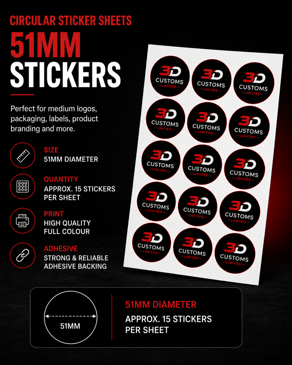Custom Circular Sticker Sheets – Full Colour Vinyl, Waterproof & Cut to Shape